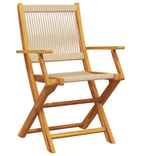 7-tlg. Garten-Essgruppe Polypropylen und Massivholz Beige