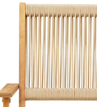 7-tlg. Garten-Essgruppe Polypropylen und Massivholz Beige