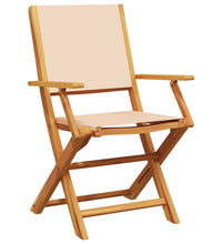 7-tlg. Garten-Essgruppe Stoff und Massivholz Beige