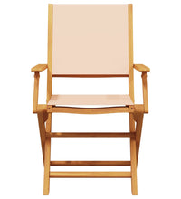 7-tlg. Garten-Essgruppe Stoff und Massivholz Beige