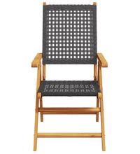 7-tlg. Garten-Essgruppe Poly Rattan und Massivholz Schwarz