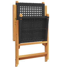 7-tlg. Garten-Essgruppe Poly Rattan und Massivholz Schwarz