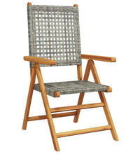 7-tlg. Garten-Essgruppe Poly Rattan und Massivholz Grau