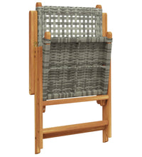 7-tlg. Garten-Essgruppe Poly Rattan und Massivholz Grau