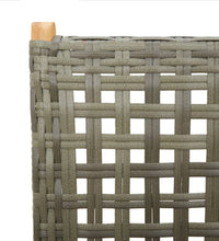 7-tlg. Garten-Essgruppe Poly Rattan und Massivholz Grau