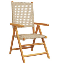 7-tlg. Garten-Essgruppe Poly Rattan und Massivholz Beige