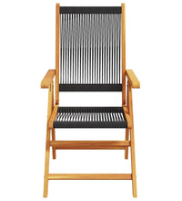 7-tlg. Garten-Essgruppe Polypropylen und Massivholz Schwarz