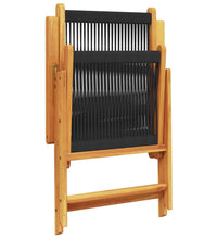 7-tlg. Garten-Essgruppe Polypropylen und Massivholz Schwarz