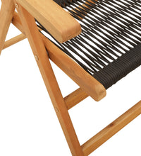 7-tlg. Garten-Essgruppe Polypropylen und Massivholz Schwarz