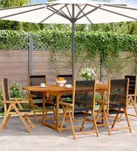 7-tlg. Garten-Essgruppe Polypropylen und Massivholz Schwarz