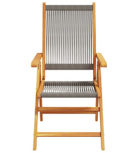 7-tlg. Garten-Essgruppe Polypropylen und Massivholz Grau