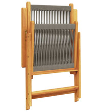 7-tlg. Garten-Essgruppe Polypropylen und Massivholz Grau