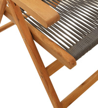 7-tlg. Garten-Essgruppe Polypropylen und Massivholz Grau