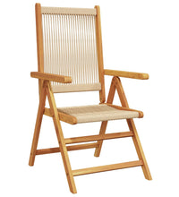 7-tlg. Garten-Essgruppe Polypropylen und Massivholz Beige