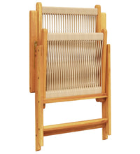 7-tlg. Garten-Essgruppe Polypropylen und Massivholz Beige