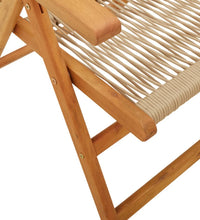 7-tlg. Garten-Essgruppe Polypropylen und Massivholz Beige