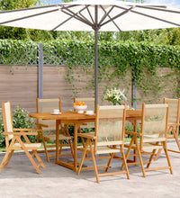 7-tlg. Garten-Essgruppe Polypropylen und Massivholz Beige