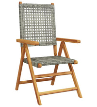 7-tlg. Garten-Essgruppe Poly Rattan und Massivholz Grau