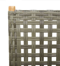 7-tlg. Garten-Essgruppe Poly Rattan und Massivholz Grau