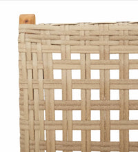 7-tlg. Garten-Essgruppe Poly Rattan und Massivholz Beige