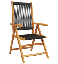 7-tlg. Garten-Essgruppe Polypropylen und Massivholz Schwarz