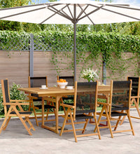 7-tlg. Garten-Essgruppe Polypropylen und Massivholz Schwarz