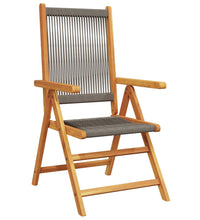 7-tlg. Garten-Essgruppe Polypropylen und Massivholz Grau