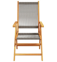 7-tlg. Garten-Essgruppe Polypropylen und Massivholz Grau