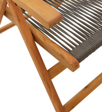 7-tlg. Garten-Essgruppe Polypropylen und Massivholz Grau