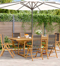 7-tlg. Garten-Essgruppe Polypropylen und Massivholz Grau