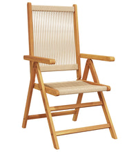 7-tlg. Garten-Essgruppe Polypropylen und Massivholz Beige