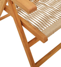 7-tlg. Garten-Essgruppe Polypropylen und Massivholz Beige