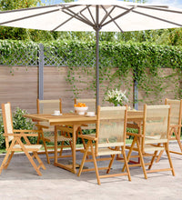 7-tlg. Garten-Essgruppe Polypropylen und Massivholz Beige