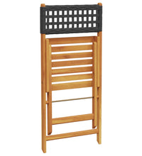 5-tlg. Garten-Essgruppe Schwarz Poly Rattan und Massivholz