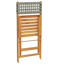 5-tlg. Garten-Essgruppe Grau Poly Rattan und Massivholz