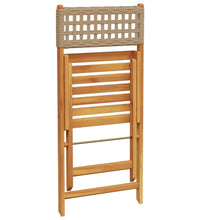 5-tlg. Garten-Essgruppe Beige Poly Rattan und Massivholz