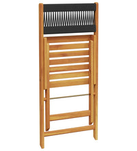 5-tlg. Garten-Essgruppe Polypropylen und Massivholz Schwarz