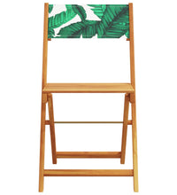 5-tlg. Garten-Essgruppe Stoff und Massivholz Blattmuster