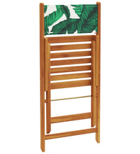 5-tlg. Garten-Essgruppe Stoff und Massivholz Blattmuster