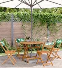 5-tlg. Garten-Essgruppe Stoff und Massivholz Blattmuster