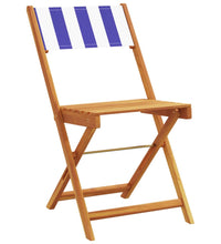 5-tlg. Garten-Essgruppe Stoff und Massivholz Blau und Weiß