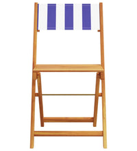 5-tlg. Garten-Essgruppe Stoff und Massivholz Blau und Weiß