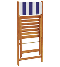 5-tlg. Garten-Essgruppe Stoff und Massivholz Blau und Weiß