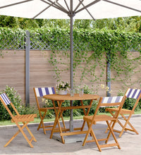 5-tlg. Garten-Essgruppe Stoff und Massivholz Blau und Weiß