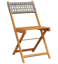 5-tlg. Garten-Essgruppe Grau Poly Rattan und Massivholz