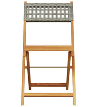 5-tlg. Garten-Essgruppe Grau Poly Rattan und Massivholz