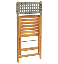 5-tlg. Garten-Essgruppe Grau Poly Rattan und Massivholz