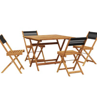 5-tlg. Garten-Essgruppe Polypropylen und Massivholz Schwarz