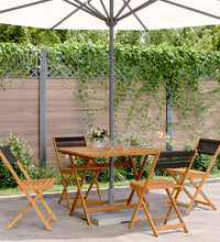 5-tlg. Garten-Essgruppe Polypropylen und Massivholz Schwarz