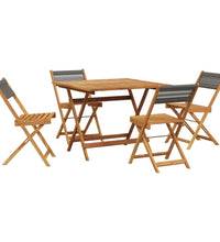 5-tlg. Garten-Essgruppe Polypropylen und Massivholz Grau